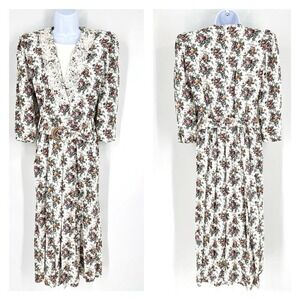 Vintage SL‎ Fashions 80s Cottagecore Floral dress size 10 secretary Granny